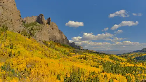 photo containing: Mountainous landforms, Nature, Yellow, Mountain, Wilderness, Landscape, Highland, Plant community, Forest, Terrain