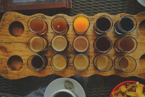 photo containing: Tableware, Serveware, Drinkware, Food, Beer cocktail, Liquor, Tray, Mead, Tea, Beer