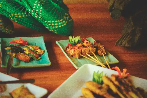photo containing: Food, Tableware, Finger food, Ingredient, Brochette, Satay, Cooking, Dishware, Culinary arts, Pincho