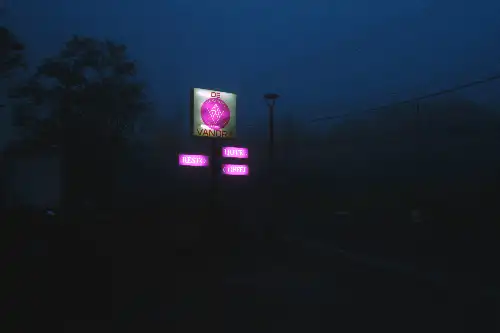 photo containing: Night, Electricity, Midnight, Sign, Neon, Electronic signage, Lens flare, Evening, Electrical Supply, Neon sign