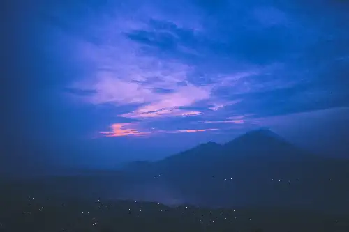 photo containing: Blue, Sky, Mountainous landforms, Cloud, Mountain, Horizon, Hill, Highland, atmospheric phenomenon, Dusk