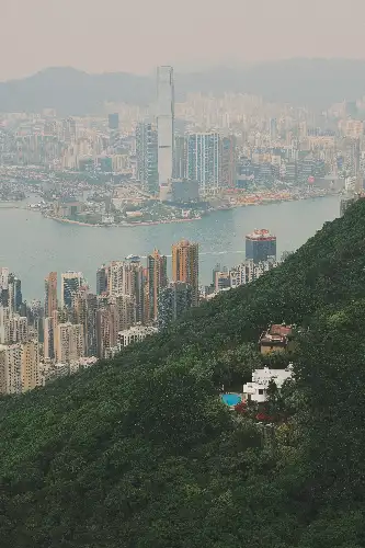 photo containing: City, atmospheric phenomenon, High-rise building, Urban area, Metropolitan area, Landscape, Skyscraper, Horizon, Architecture, Cityscape