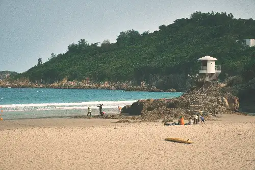 photo containing: Beach, Coast, Coastal and oceanic landforms, Shore, Sea, Terrain, Recreation, Headland, Ocean, Wave