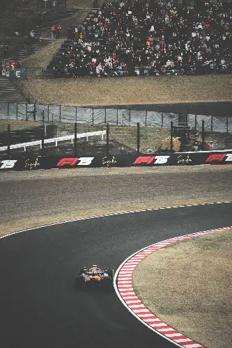 photo containing: Formula One tyres, Race car, Race track, Formula 1, Asphalt, Auto racing, Open-wheel car, Sports venue, Motorsport, Formula One car